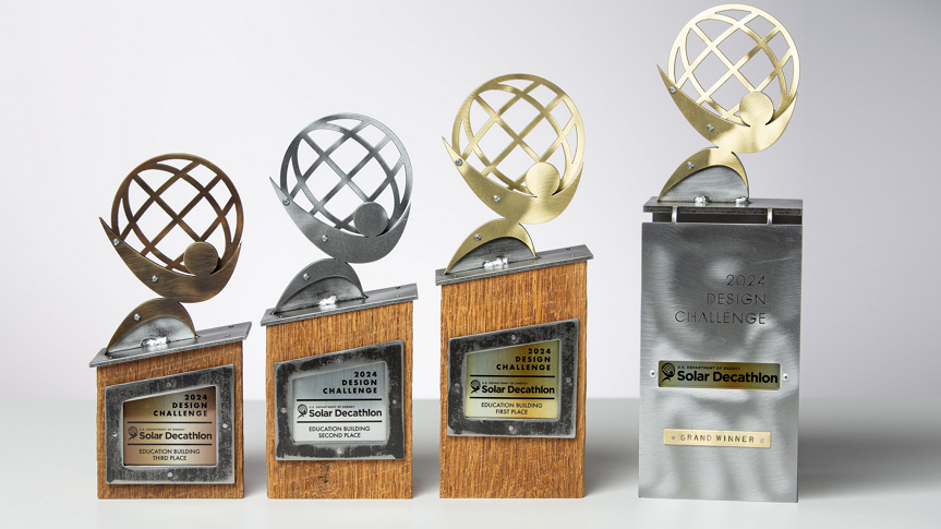 photo of the 2024 Design Challenge trophies