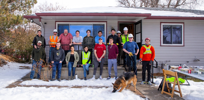 Group photo of the UC Boulder team members for Solar Decathlon 2020.