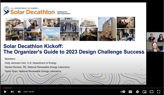 screenshot from the Solar Decathlon 2023 Design Challenge Kickoff Webinar.