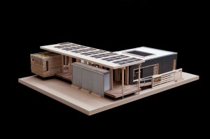 Photo of a scale model of The Solar Homestead.