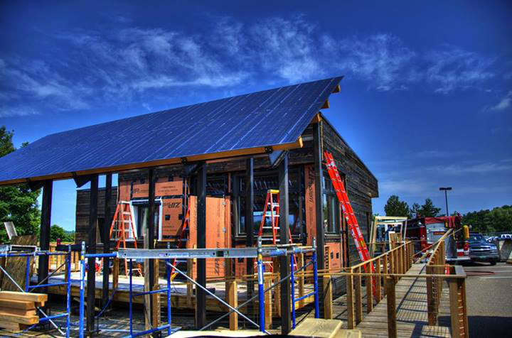 Photo of the Middlebury house under construction.