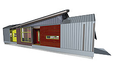 Computer-generated image of Colorado's 2005 Solar Decathlon house.