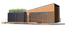 Computer-generated image of RISD's 2005 Solar Decathlon house.