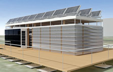 Computer-generated image of the Georgia Institute of Technology 2007 Solar Decathlon house.