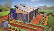 Computer-generated image of the Penn State 2007 Solar Decathlon house.