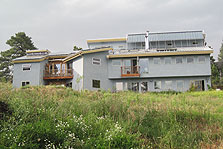 Photo of the University of Colorado's competition-winning house integrated into the Larson home in Golden, Colorado.