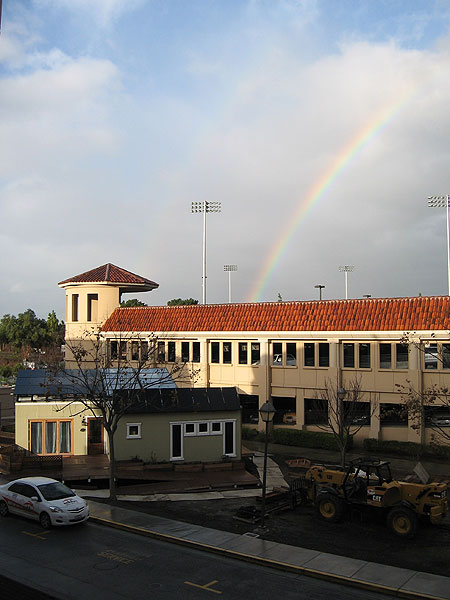 santa clara university campus security. Photo of Santa Clara University's Ripple House on campus with a rainbow in 
