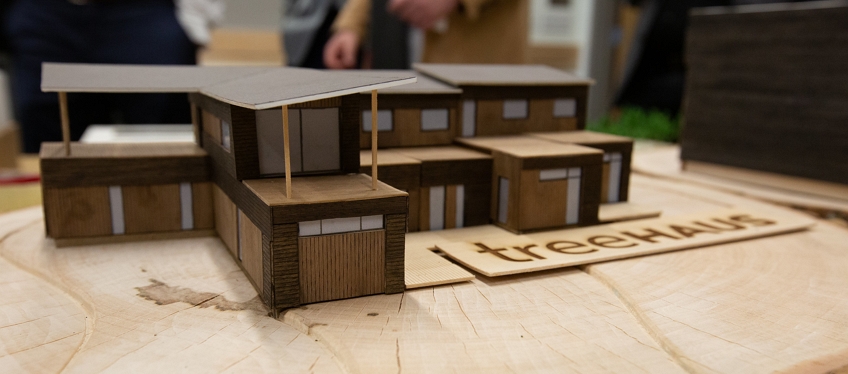 Photo of a model home for the U.S. Department of Energy Solar Decathlon.