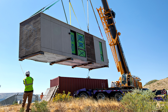 A Blok modular apartment unit is installed at the NREL Research Block. (Photo courtesy of NREL)
