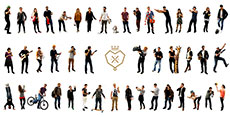 Photo collage of members of the Vienna University of  Technology Solar Decathlon 2013 team. The LISI logo is in the middle.