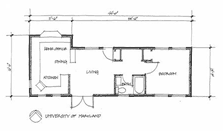 Floor plan drawing of the University of Maryland house.