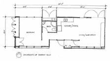 Floor plan drawing of the University of Puerto Rico house.