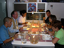 Photo of a dinner hosted by the Madrid team.