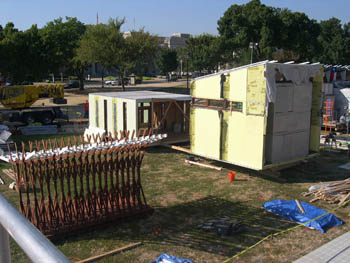Photo of the Rhode Island School of Design Solar Decathlon house under construction.