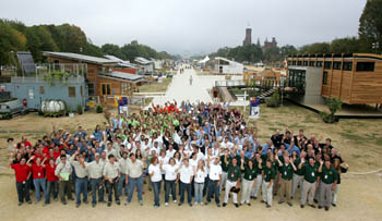 Photo of students competing in the 2005 Solar Decathlon.