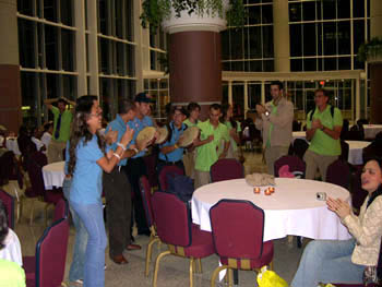 Photo of many Solar Decathlon students at a Solar Decathlon reception.