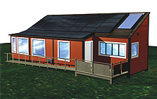 Computer-generated image of Canada's 2005 Solar Decathlon house.