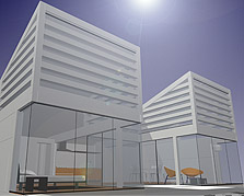 Computer-generated image of Florida's 2005 Solar Decathlon house.
