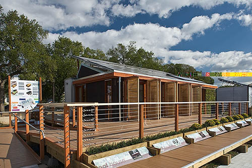 Photo of the University of Maryland 2007 Solar Decathlon house.