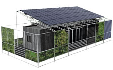 Computer-generated image of the Cornell 2007 Solar Decathlon house.