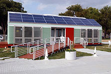 Photo of the Universidad de Puerto Rico's Solar Habitat at Solar Decathlon 2002.