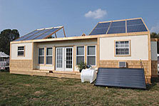 Photo of the Texas A&M solar-powered house displayed on the National Mall in Washington, D.C.