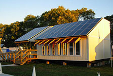 Photo of the Tuskegee University house on the National Mall in Washington, D.C., during Solar Decathlon 2002.