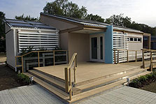 Photo of Puerto Rico's solar house on display at Solar Decathlon 2005 on the National Mall in Washington, D.C.