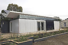 Photo of the Virginia Polytechnic Institute and State University 2005 Solar Decathlon house.